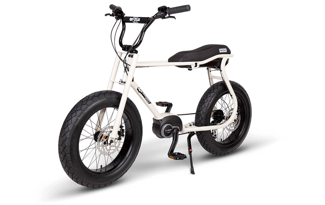 RUFF-CYCLES-Lil-Buddy-E-Bike-2021-Pearlwhite-mit schwarzen Details seitlich 2