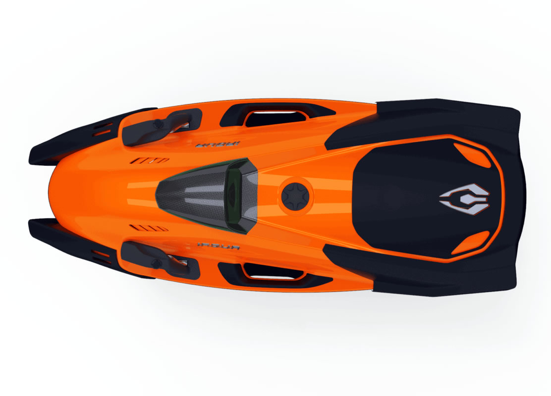 iAqua-Seadart-Max-Plus-Aqua-Scooter-Tauchscooter-Sunset-Orange von oben