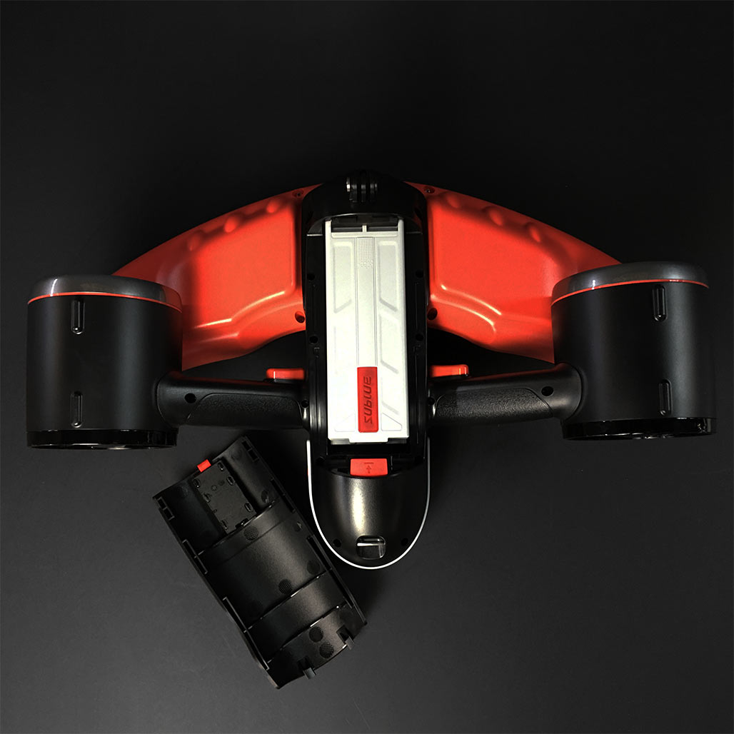 Sublue-Navbow-Tauchscooter-2021-Schwarz-rot von unten 1