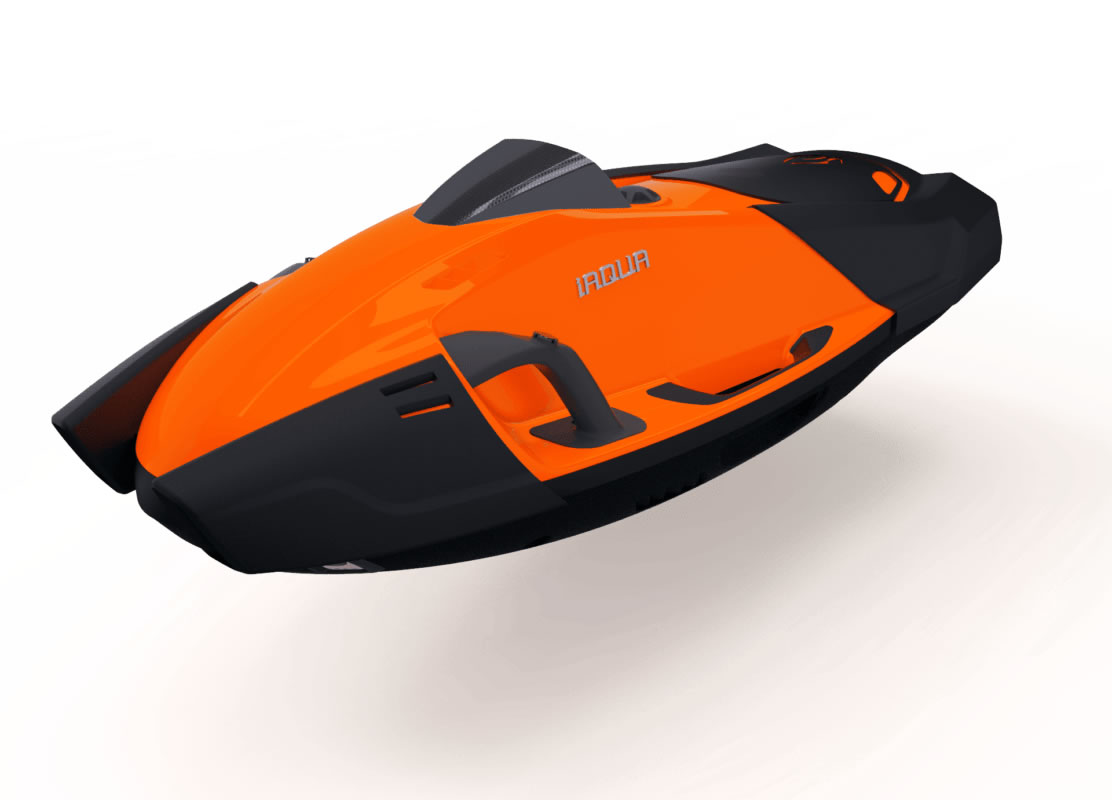 iAqua-Seadart-Max-Plus-Aqua-Scooter-Tauchscooter-Sunset-Orange seitlich