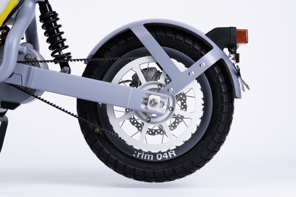 Cake-Ösa-Flex-E-Transportbike-E-Motorrad  in grau Hinterrad Detailbild